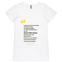Load image into Gallery viewer, 'Dream A Little Cheaper' Womens V-Neck Tee