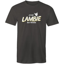 Load image into Gallery viewer, 'Lambie Network' White Logo Mens Tee