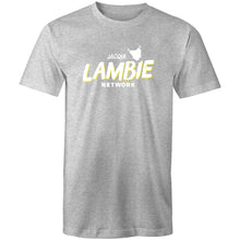 Load image into Gallery viewer, 'Lambie Network' White Logo Mens Tee