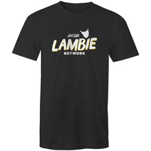 Load image into Gallery viewer, 'Lambie Network' White Logo Mens Tee