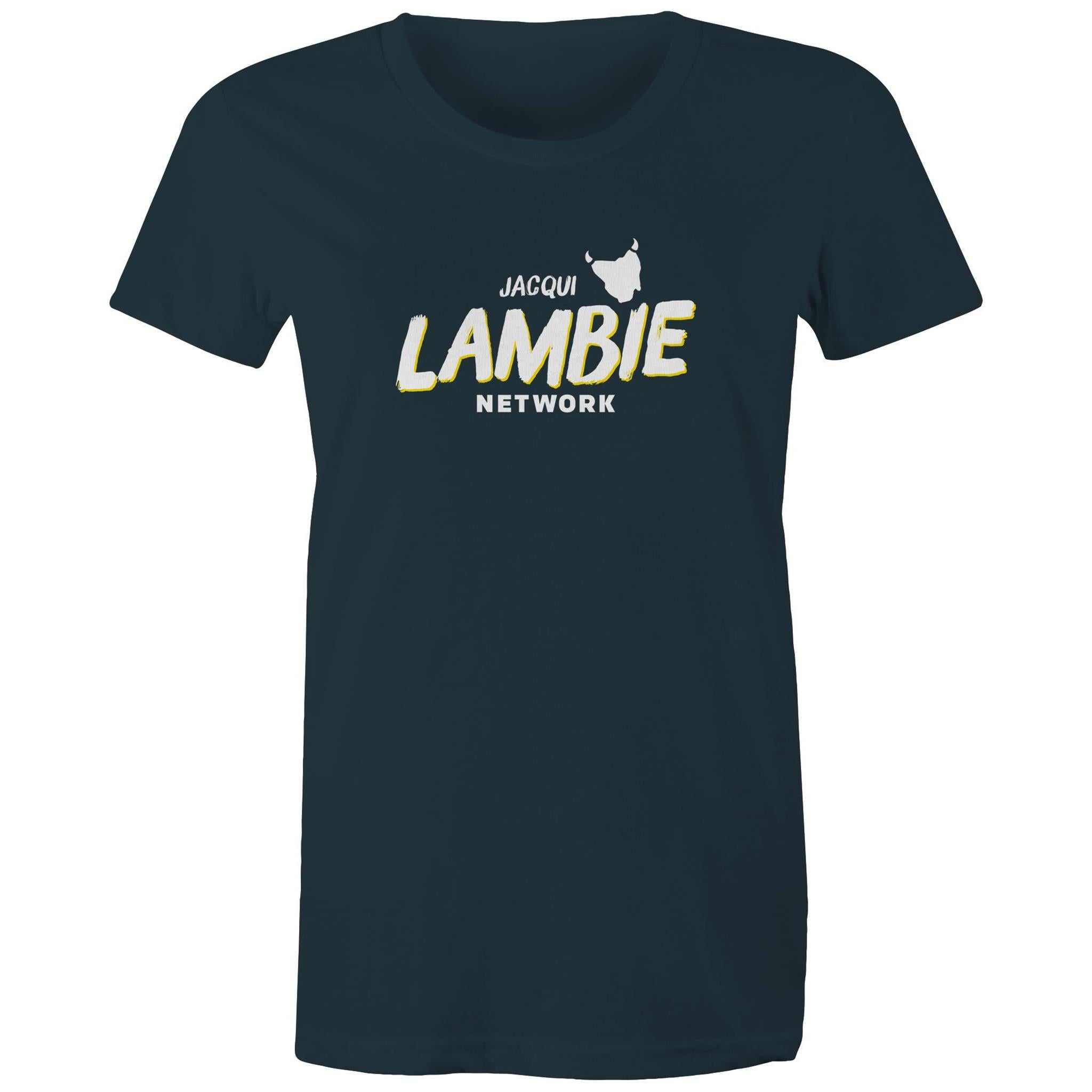 'Lambie Network' White Logo Womens Tee