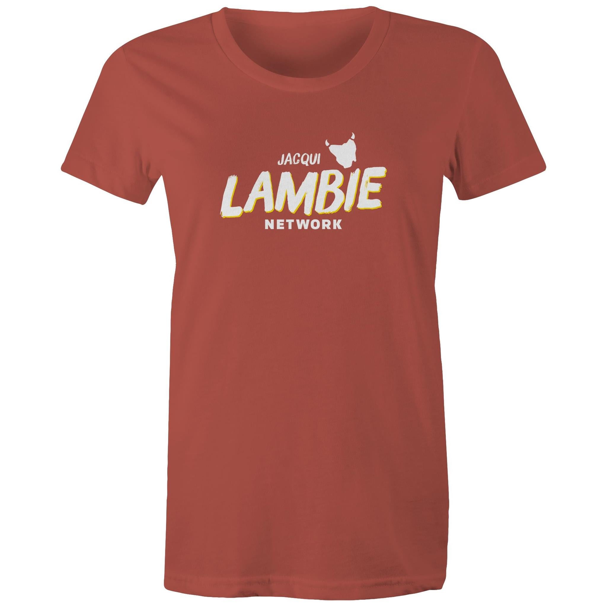 'Lambie Network' White Logo Womens Tee
