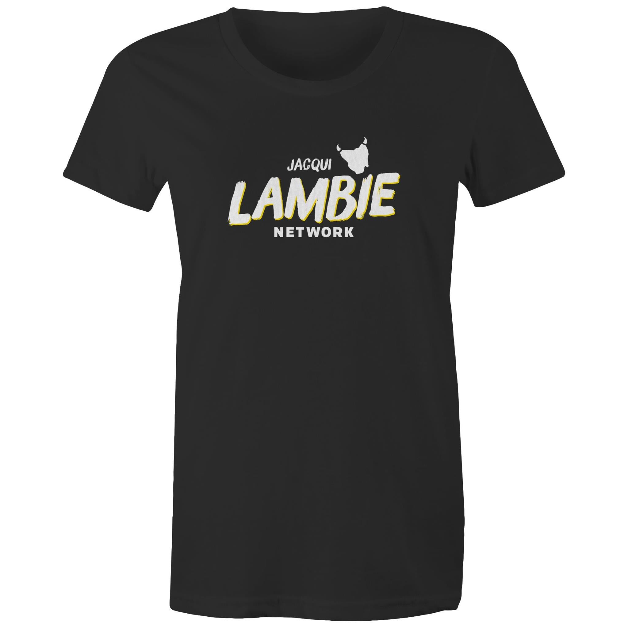 'Lambie Network' White Logo Womens Tee
