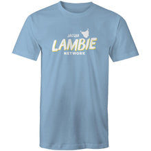 Load image into Gallery viewer, &#39;Lambie Network&#39; White Logo Mens Tee
