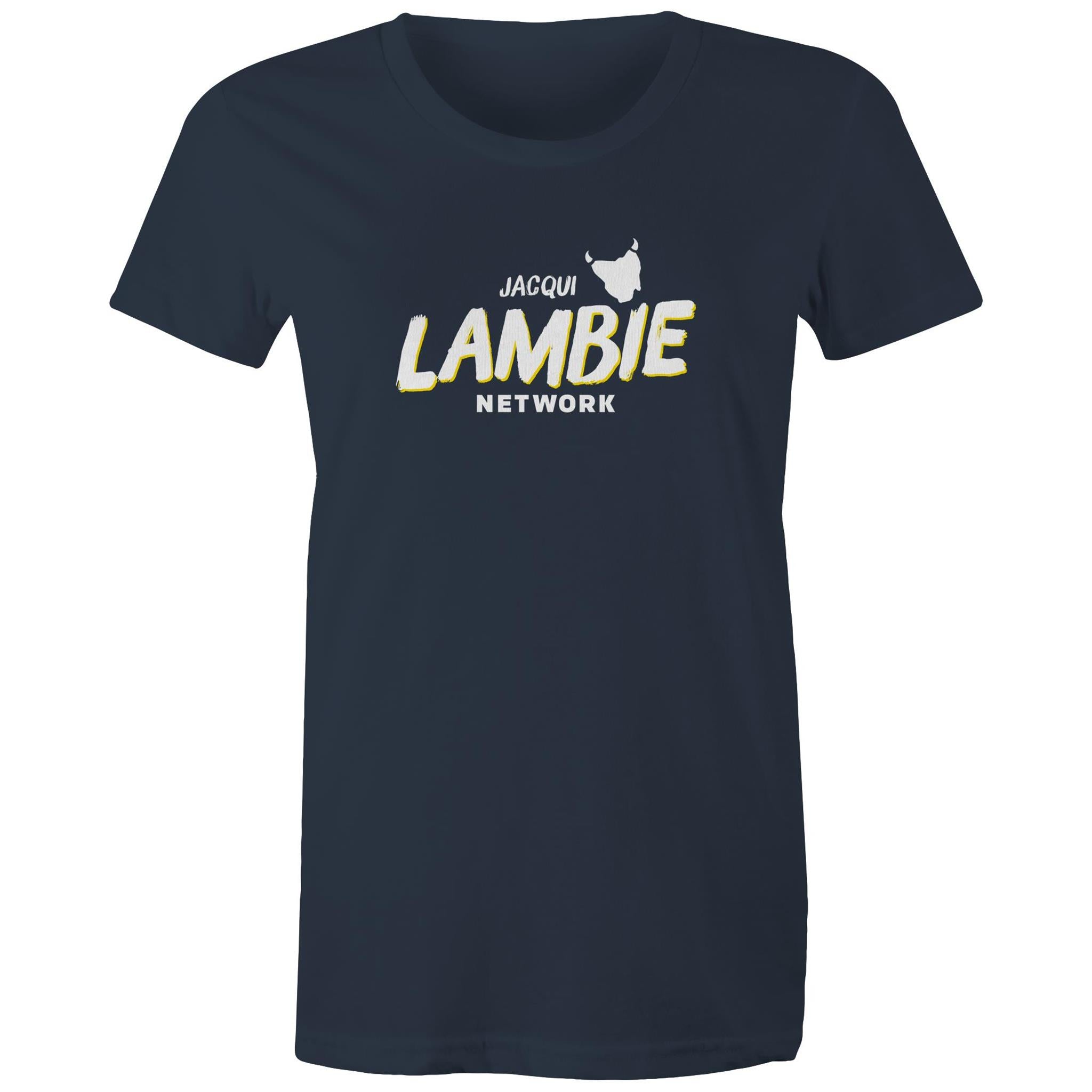 'Lambie Network' White Logo Womens Tee