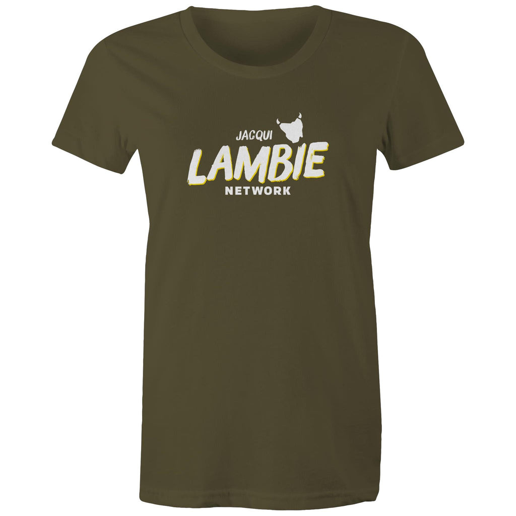 'Lambie Network' White Logo Womens Tee