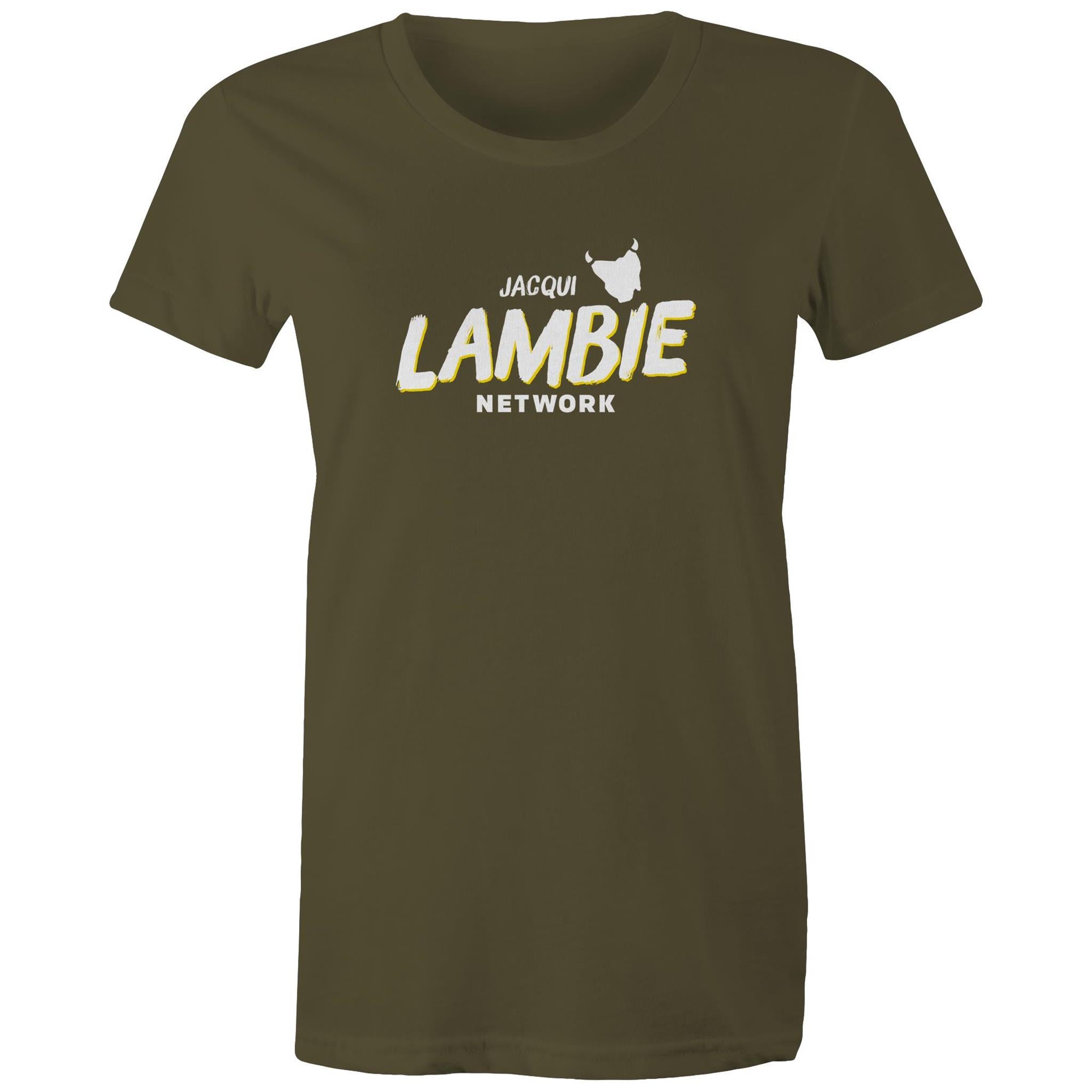 'Lambie Network' White Logo Womens Tee